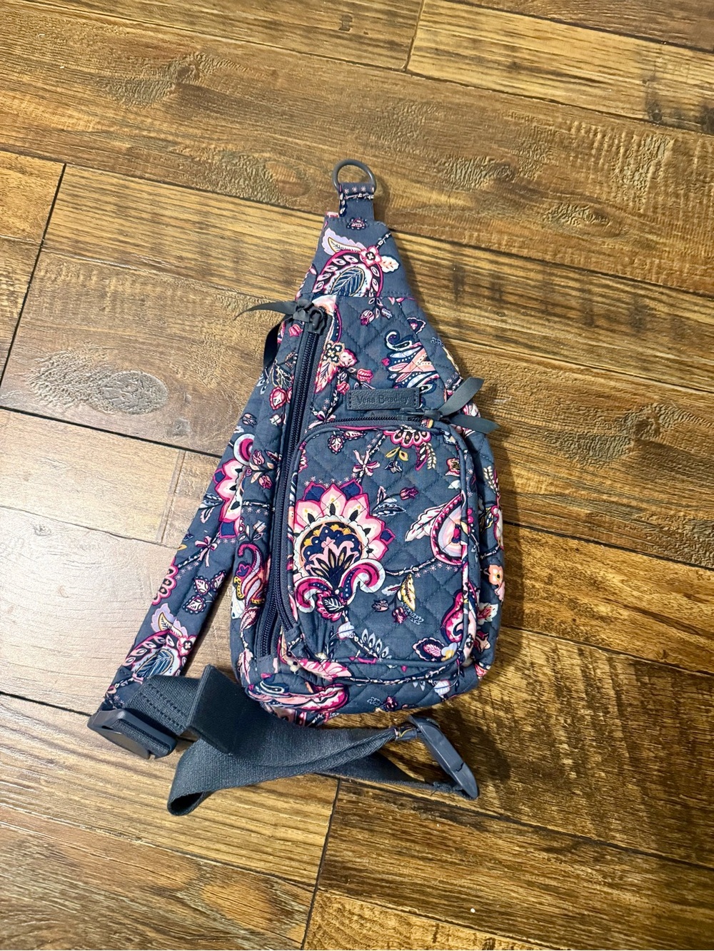 Vera Bradley Quilted Paisley Floral Sling Backpack Crossbody Bag
